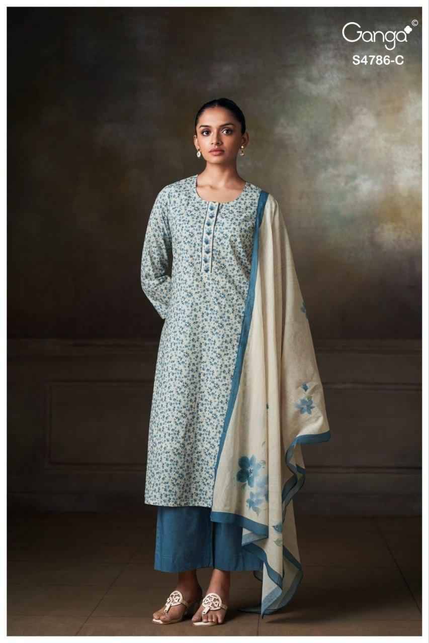 KETZIA 4786 Series By Ganga Fashion Beautiful Festive Suits Stylish Colorful Fancy Casual Wear & Ethnic Wear PREMIUM COTTON Print Dresses At Wholesale Price